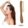 A Golden Sandalwood Copper-Tooth Wide-Tooth Straight Comb,Head Meridian Massage Comb, for Scalp,Suitable for Curly and Long Hair