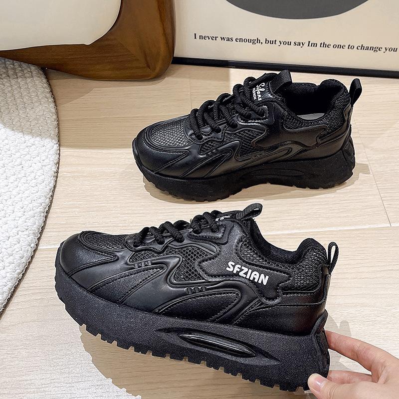 Dad shoes women's 2024 summer new mesh breathable casual versatile small thick-soled heightening sports running shoes