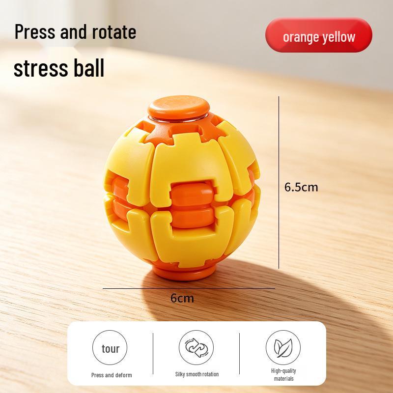 3D Printed Rotating Decompression Ball - Spiral Gyro Fidget Toy