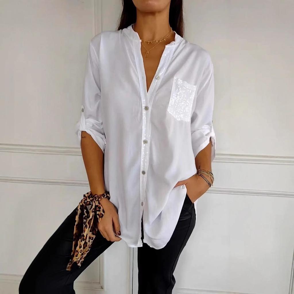 2025 Spring and Summer Women's Loose Casual Iron-on Shirt