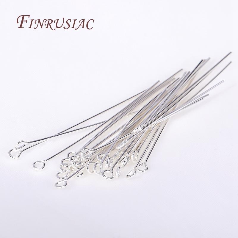 DIY Beading Jewelry Supplies 50 Pcs/lot 18K Gold Plated Eye Pins,16/18/20/26/30/40/50mm Eye Pins For Jewellery Making Findings