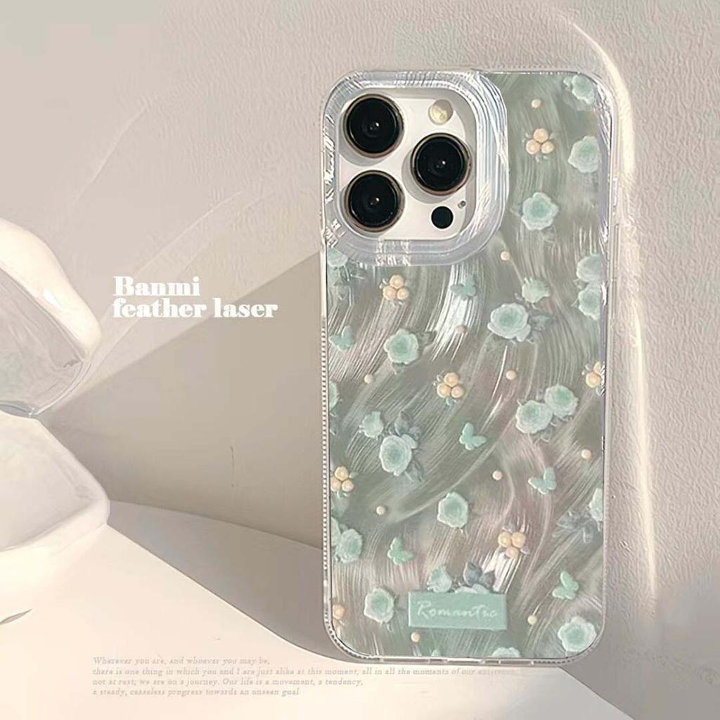 Flowers Butterfly Feather Texture Hard Case For IPhone 17 Pro 17 Air 16 15 14 13 12 11 Pro Max 16 Plus 16e Silicone Cover