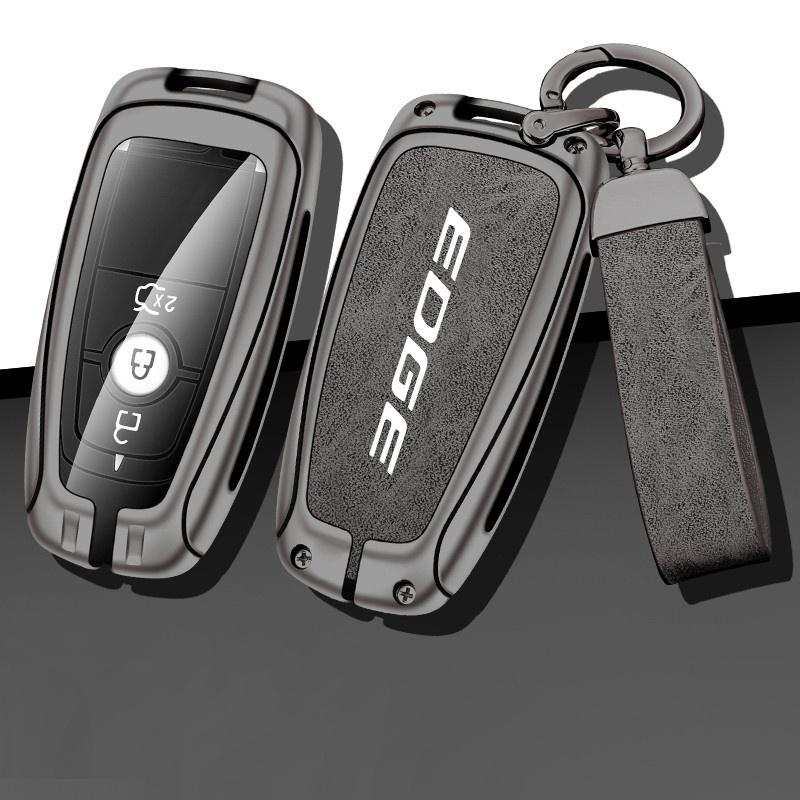 Zinc Alloy Car Key Case Fob Cover Protector Shell Fob Bag For Ford Edge EDGE 2020 2018 2017 2016 2015 Car Keychain Accessories