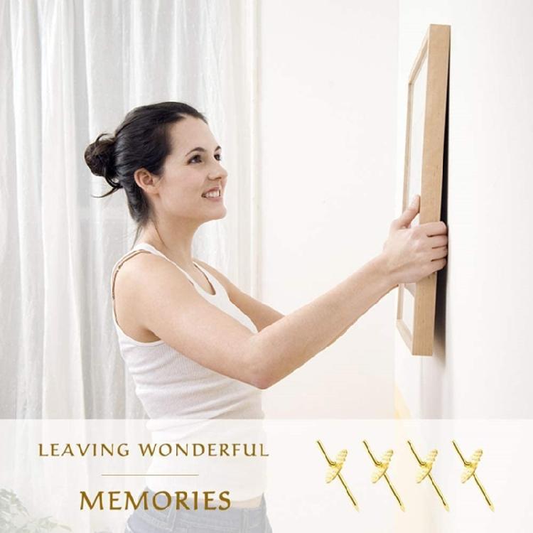 50Pcs Gold and Silver Picture Hangers Nail Hook for Photo Frames and Artworks Hanging Tacks Easy to Use Clock Hanger