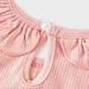 TONGTAI Baby Girl Sleeveless Modal Bodysuit with Lace Collar