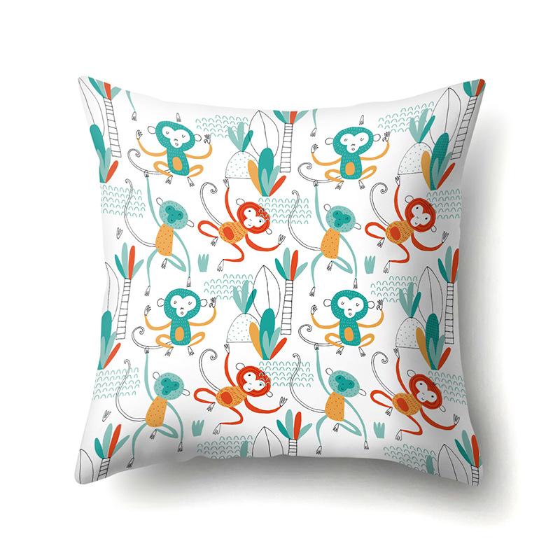 

Geometric Creative Single-sided Pillowcase Living Room Sofa Cushion Cover Polyester Pillowcase Office Waist Cover 45Cm without pillow core