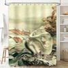 Vintage Mermaid Shower Curtain with Fish Design Waterproof Fabric Decor for Bathroom