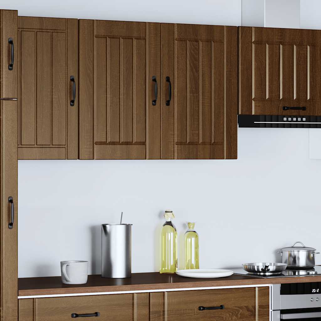 "Lucca" Kitchen Wall Cabinet Brown Oak Glued Wood