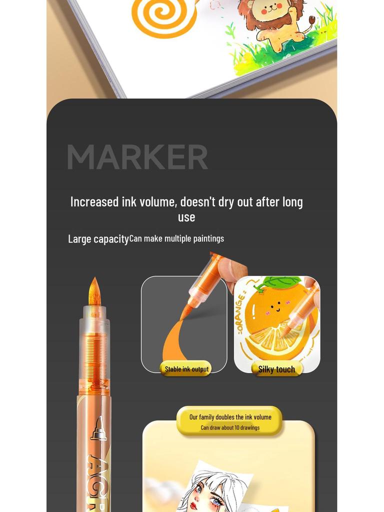 Weiche Acryl-Marker Stifte Set für Anime Hauttöne und Macaron Farben - Ideal für Kunstprojekte von Grundschülern