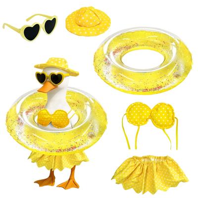 Oie de Porche Hawaïenne Tenue d'Été Tenues d'Oie de Porche d'Été Vêtements Mignons pour Oies Maillot de Bain Costume d'Oie pour Décoration de Jardin