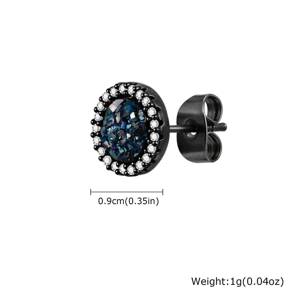 Orecchini a Bottone Piccoli in Zircone di Cristallo di Alta Qualità per Uomo Metallo Placcato Oro Orecchini da Piercing Rotondi Gioielli Moda Punk