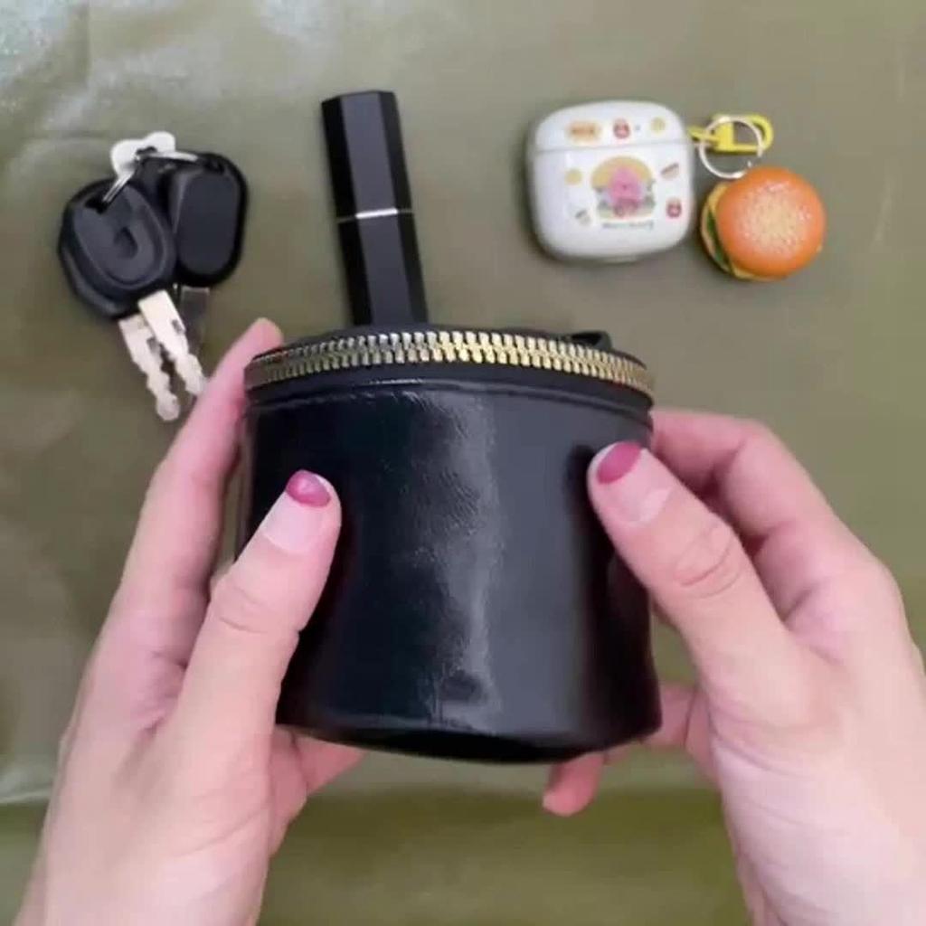 Novo Estojo Portátil para Fones de Ouvido de Cor Sólida, Porta-Moedas com Boa Textura, Bolsa Pequena para Carregar na Mão, Estojo para Fones de Ouvido, Porta-Moedas, Bolsa de Armazenamento