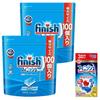 Dishwasher Detergent Finish Tablet Power Cube 100 Pieces 2 (200 Uses) + Sample Included (Dishwasher All-in-One Premium Ball 3 Pieces)