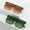 Square Sunglasses, Simple One-Piece Glasses, Street Photography, Large-Frame One-Piece Sunglasses.