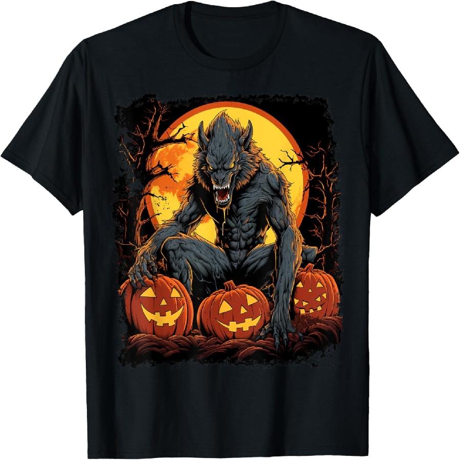 Werewolf Orange Halloween T-Shirt XXXXXL чёрный