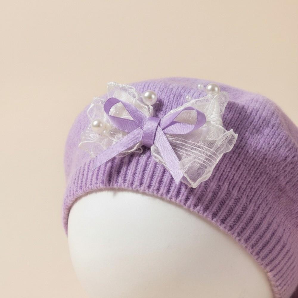Red Color Chirldren's Knit Cap Soft Fabric Toddler Winter Hat New Kid Headwear For Toddler Girls