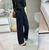 Soft Satin Denim: Women's Warm Wide-Leg Fleece Pants for Autumn/Winter - Stretchy, Thickened, Slimming, Straight Leg.