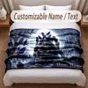 Skull Gothic Theme Soft Blanket Personalized Custom Name Text Print Warm Blanket Home Sofa Bedroom Decor
