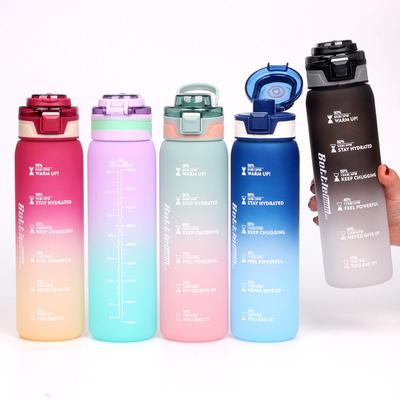 Vaso de Plástico Esmerilado para Exteriores de Gran Capacidad Degradado Deportivo Botella Portátil Deslumbrante Espacio Vaso de Bebida Directa
