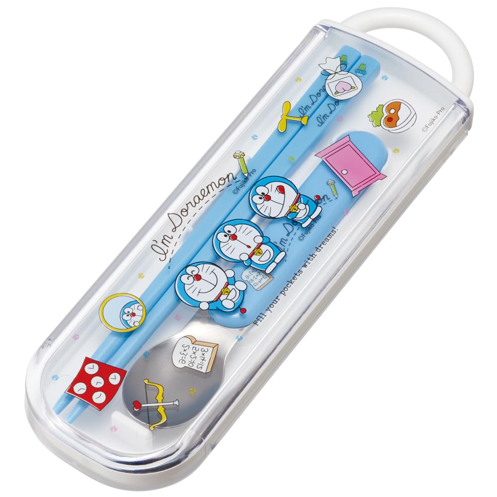 Skater Chopsticks and Spoon Doraemon Line Made In Set, Antibacterial, Design, Sanrio, Japan, CCA1AG-A