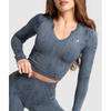 Gymshark Top cu Mânecă Lungă Fără Cusături Camuflaj Adapt Albastru Titan Gri Denim B3b2l Udcj