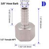 Homebrew Beer 1/2"NPT Hose Barb 304 Stainless Steel Food Grade Brewer Hardware Pump Fitting