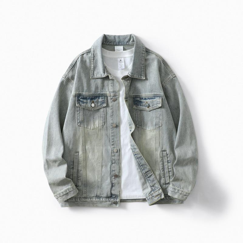 Men s Plush Lined Denim Jacket with Lambswool Collar - Warm Autumn Winter Coat XL