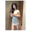 Women High Waist Wrap Skort With Side Tie Knot Detail