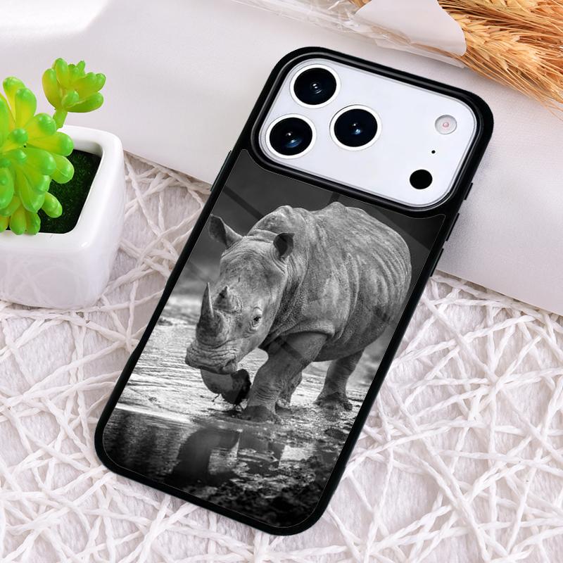 Animal Rhino Phone Case for iPhone 17 Air 16 15 11 12 14 13 Pro Max Shockproof Cover