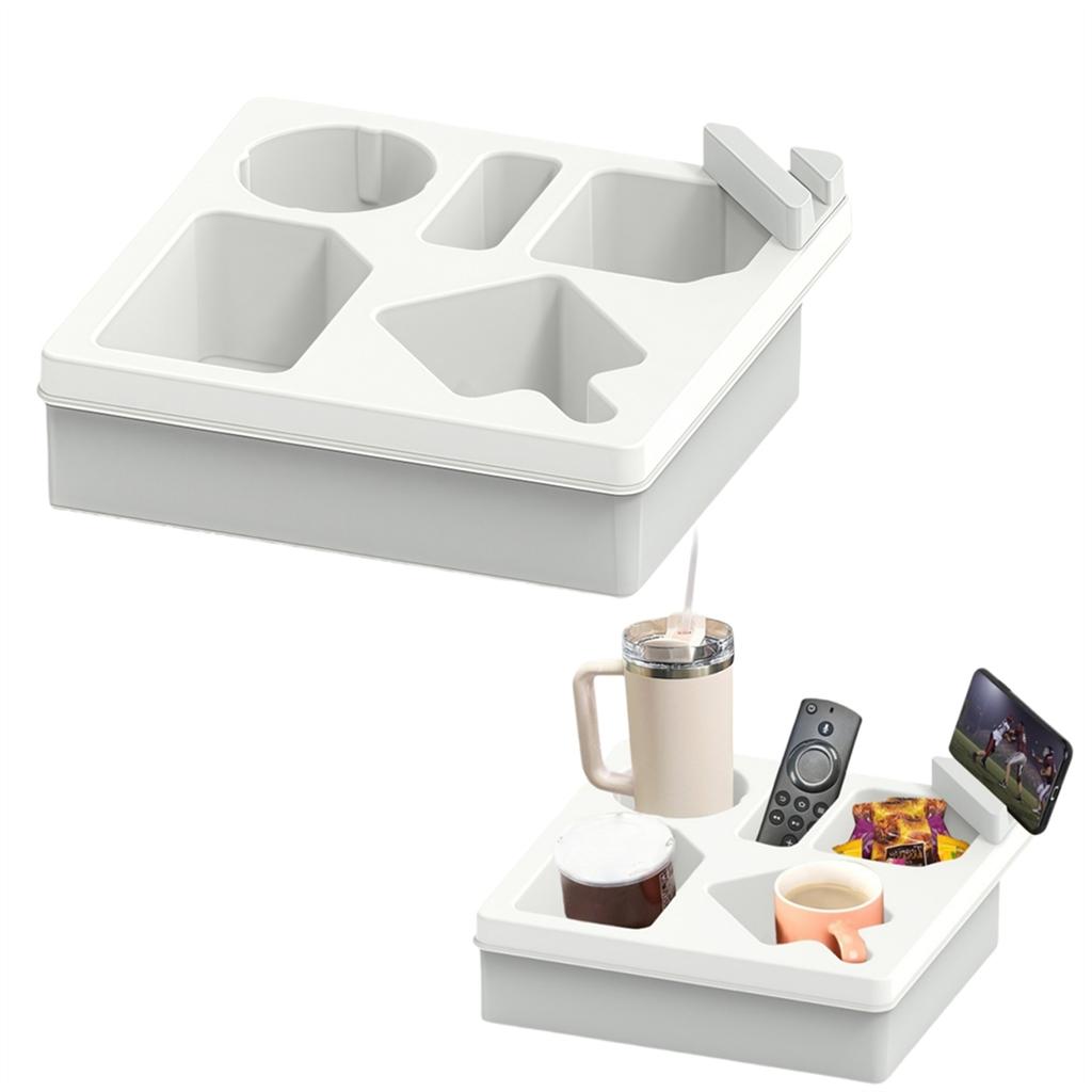 Bed Caddy Couch Cup Holder Movie Nights Easy To Clean Material Multi-functional Organizer Snacks And Drinks Holder