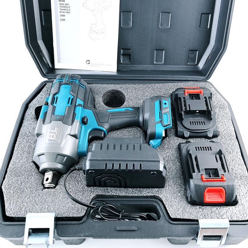 Makita-Style High Torque Brushless Electric Impact Wrench with Rechargeable Battery for Auto Repair & Scaffolding