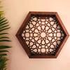 Wood Decor Wall Mount Hexagonal Books Toy Flower Pots Storage Shelf Holder Figurines Display Crafts Shelves Space Saving