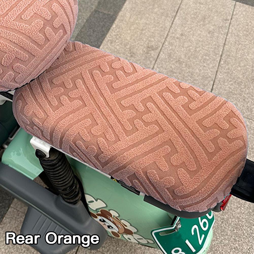 1/3Pcs Set Motorcycle Rear Seat Saddle Protector Front Rear Back Seat Saddle Cover Cushion All-Season Elastic Jacquard Cushion