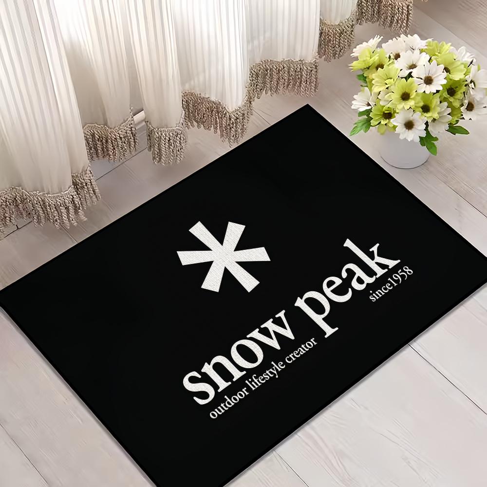 Peak Snow Welcome Doormat - Non-Slip Entrance Rug for Balcony, Bathroom & Bedroom, Cool Home Decor with Logo