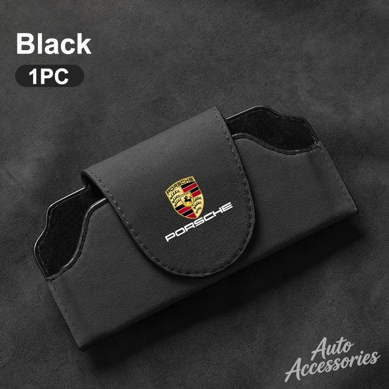 Car Glasses Holder Clip Accesorios Decoration Sun Glasses Storage For Porsche 918 911 718 Taycan Panamera Cayenne Boxster Cayman
