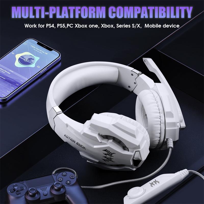 KOTION EACH G9000 Gaming Headset with Wired E-sports Controller and Computer Compatibility