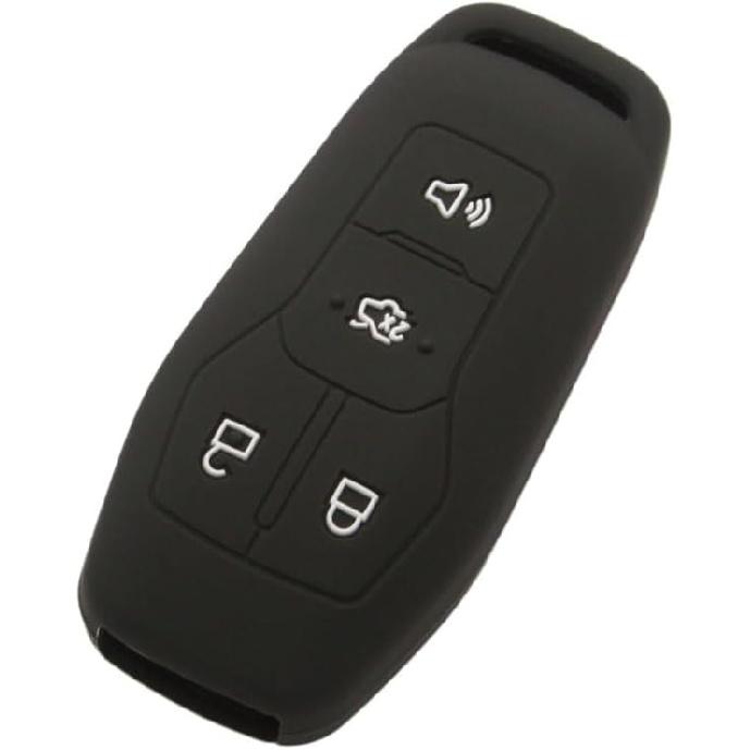 SEGADEN Silicone Cover Protector Case Holder Skin Jacket Compatible with Ford Mustang Fusion Explorer F-150 Edge 4 Button Smart Remote Key Fob CV2716