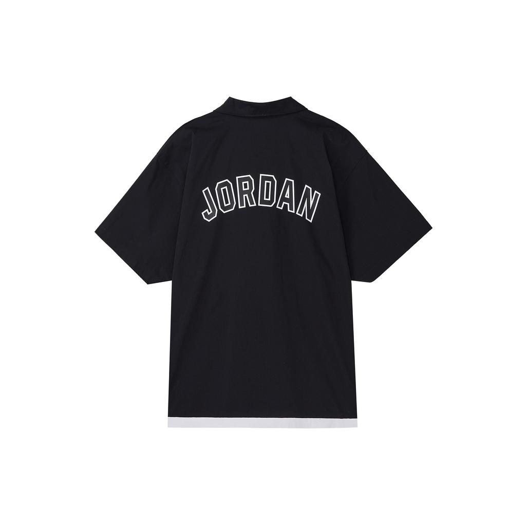 Jordan Embroidered Casual Short Sleeve Shirt Men Tops Black DM1417-010