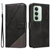 For Xiaomi Redmi 15 4G (EU) (171mm) Leather Case Geometric Line Design Wallet Phone Cover with Wrist Strap