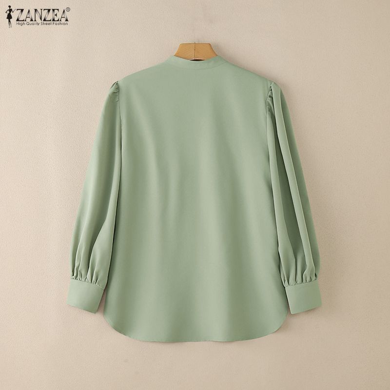 ZANZEA Dámska ležérna blúzka s dlhým rukávom s golierom