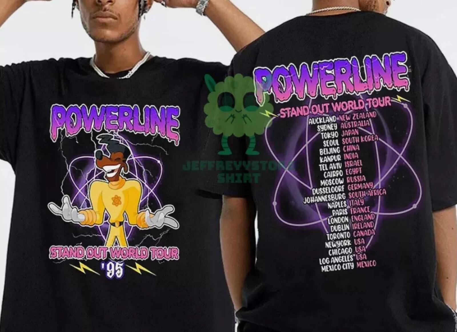 Vintage Powerline Stand Out World Tour Shirt Powerline Goofy Movie Shirt Double XXL