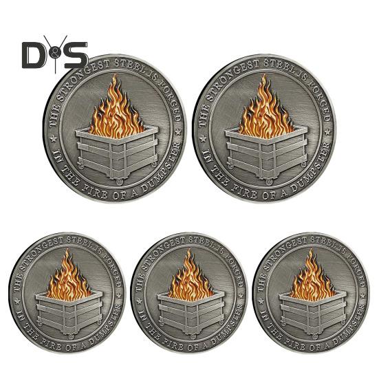 1/2/3/5/10Pcs Challenge Coin Carved Pattern Retro Silver Coin Unique Office Desk Accessory Commemorative Gift
