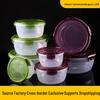 Round Plastic Food Storage Container with Sealed Lid for Office, Microwave, and Refrigerator Use