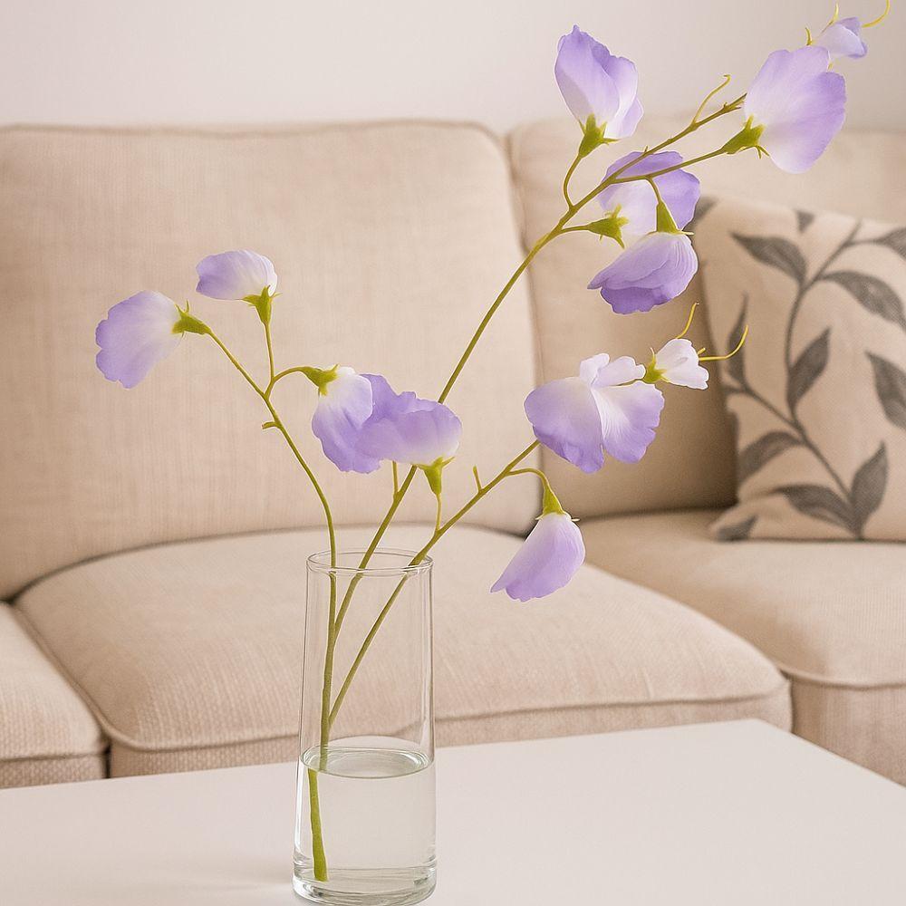 Lifelike Artificial Pea Flower Hydrating Fake Plants Elegant Silk Pea Branch  Living Room
