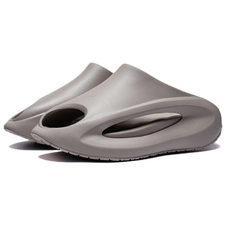 Li Ning Yun You Slay Slip Resistant Odor Resistant Abrasion Resistant Slide Slippers Unisex Cashmere Gray AZSV021-4