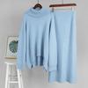 Autumn/Winter 2025 Women's European & American High-Neck Sweater and Midi Skirt Knit Set