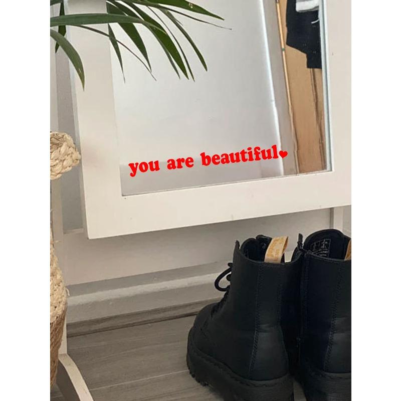 Letter Graphic Car Rearview Mirror Sticker