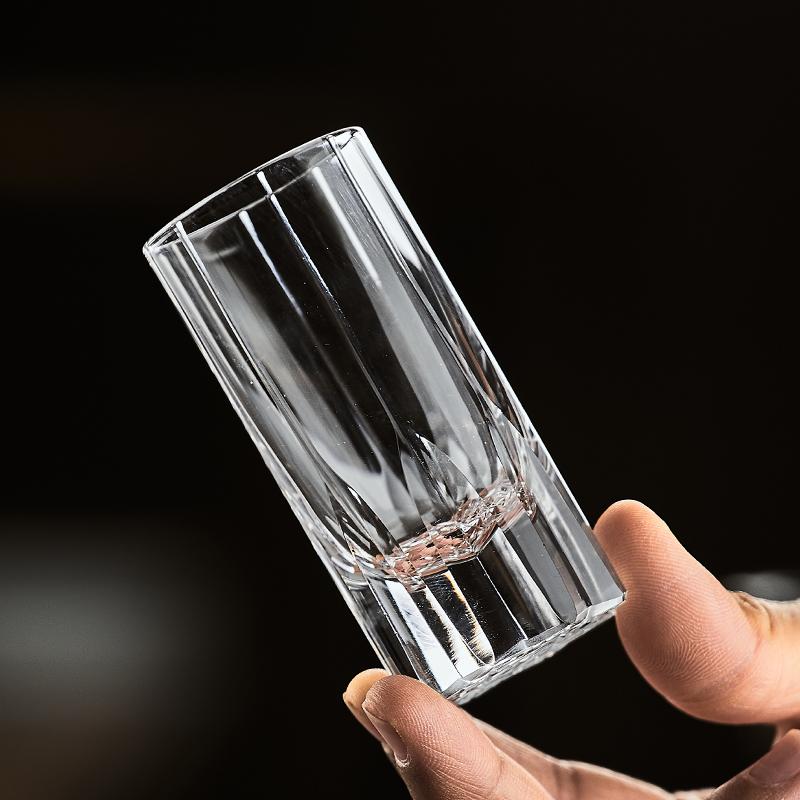 Engraved Diamond Crystal Bullet Glass - Carved Shot Glass for Whiskey, Foreign Wine & White Wine Home Drinkware