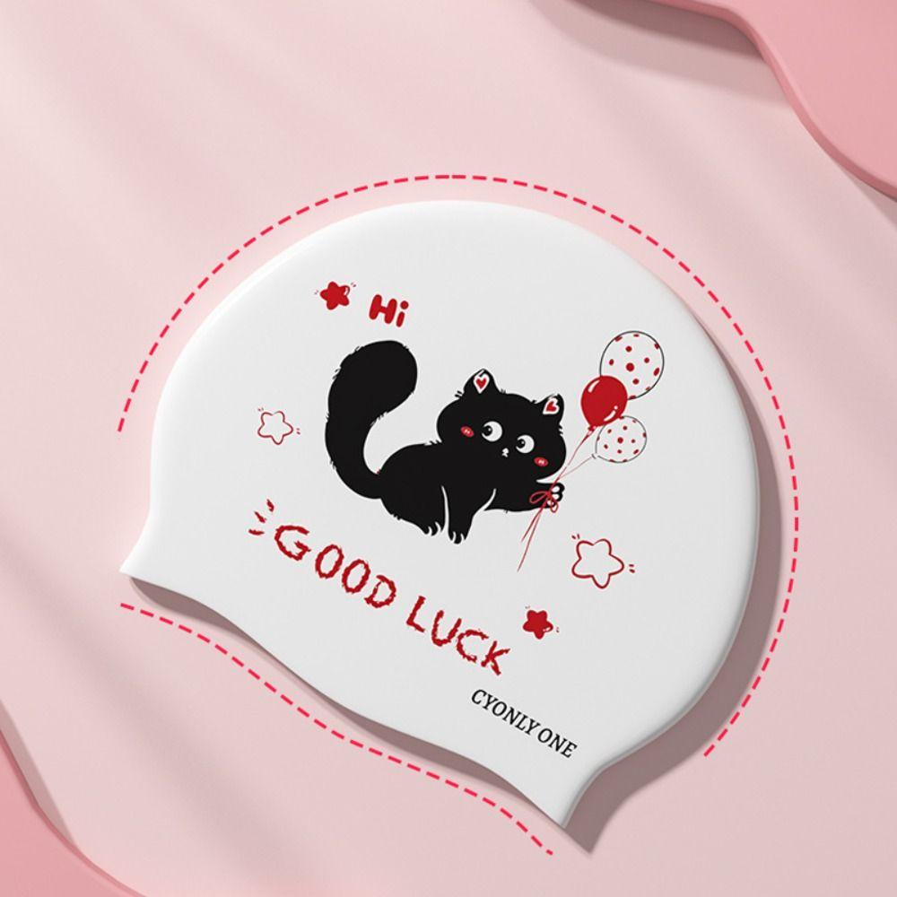 Comfortable Silicone Swim Caps No Tightening Cartoon Swim Caps Swimming Caps Pool Accessories