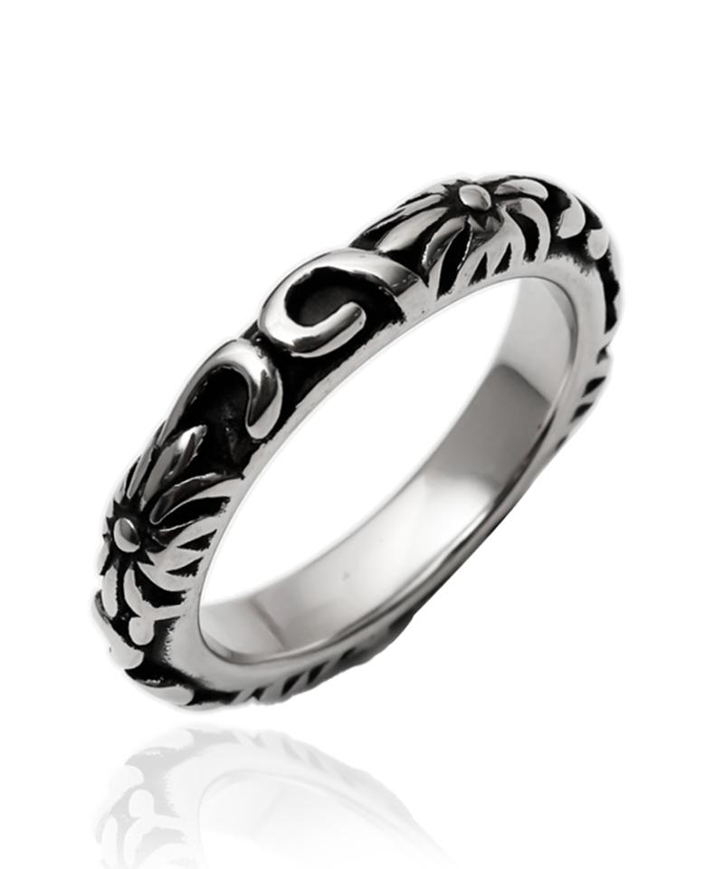 Blancier Two-Tone Obsidian Vine Bm257R1161 Vintage Ring